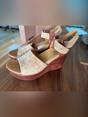 Cork-Ease 7M Wedge Sandals in Tan and Brown